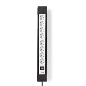 Nedis EXSO830F1PRO nätverksfördelare 3 m, 8 x nätverksuttag, inomhusbruk, svart, vit