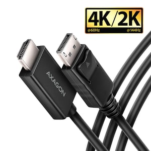 Axagon RVD-HI20C2 1.8 m DisplayPort to HDMI Cable Adapter, Black