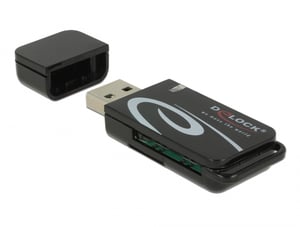 DeLOCK Mini-USB-2.0-Kartenleser mit SD- und Micro-SD-Steckplätzen