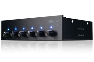 Akasa AK-FC-08BKV2 6-Kanal-Lüfterdrehzahlregler. Schwarz