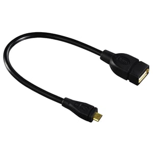 Hama 173892 USB-kabel USB 2.0 0,15 m Micro-USB B till USB A Svart