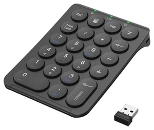 Deltaco TB-125 Numeric Keypad for Laptop/PC, RF Wireless, Black