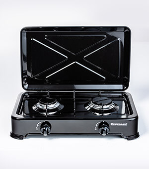 Ravanson K-02TB Cooktop, Black Countertop, Gas, 2 zones