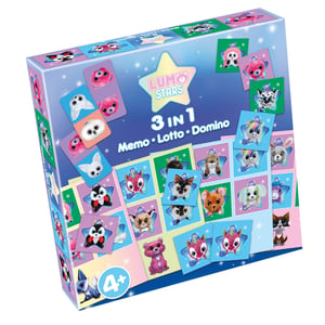 Tactic Lumo Stars 3-in-1 : Memo, Lotto, Domino Gra karciana Pasująca strona