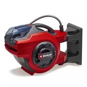 Einhell GE-HR 18/30 WH Li-Solo Wall-Mounted Garden Hose Cart, Automatic, Black, Red
