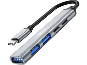 Sandberg 336-50 USB-Typ-C-Hubs und -Konzentratoren, 5000 Mbit/s, grau