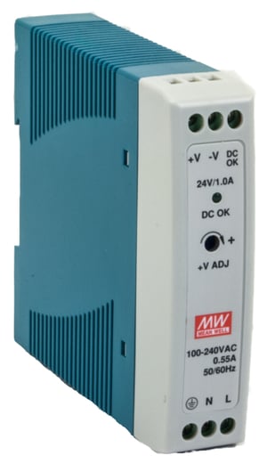 Barox PS-DIN-AC/12/20 adapter zasilający/ inwentor Wewnętrzna 20 W Niebieski, Szary