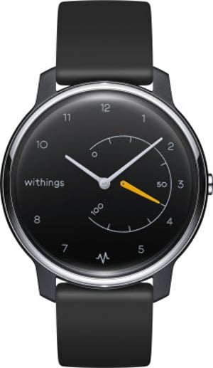Withings Move ECG Analog Activity Tracking Wristband Black, Silver, Yellow