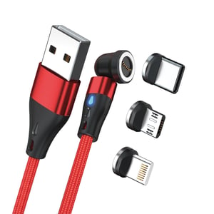 RealPower MagneticCharge3 1 m USB Cable, USB-A, Red