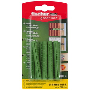 Fischer 524824 Screw Anchor/Expansion Bolt, 10-pack. 65 mm expansion anchor