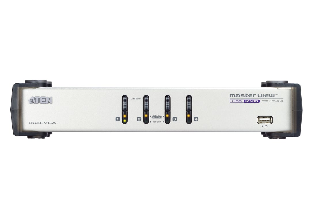 ATEN CS1744 przełącznik KVM Biały