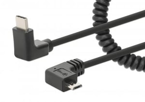 Manhattan 356244 kabel USB 1 m USB C Micro-USB B Czarny