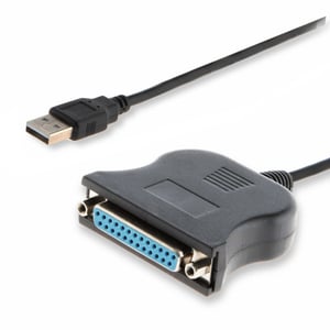 Savio CL-47 Parallelkabel, schwarz, 1 m, USB Typ A – DB-25