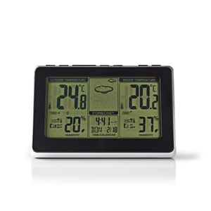 Nedis WEST400BK digital väderstation Svart, grå LCD-skärm Batteri
