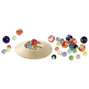 Goki 63947 Aktivitäts-/Geschicklichkeitsspielzeug Set mit Murmeln und Zielscheibe