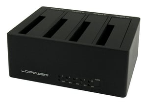 LC-Power LC-DOCK-U3-4B stacja dokująca do dysków twardych USB 3.2 Gen 1 (3.1 Gen 1) Type-A Czarny