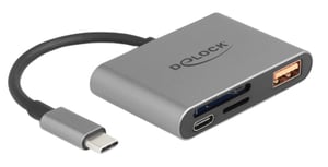 DeLOCK 91016 czytnik kart USB 3.2 Gen 2 (3.1 Gen 2) Type-C Szary