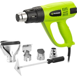 Fieldmann FDHP 202000-E opalarka Pistolet na gorące powietrze 500 l/min 600 °C 2000 W Czarny, Zielony