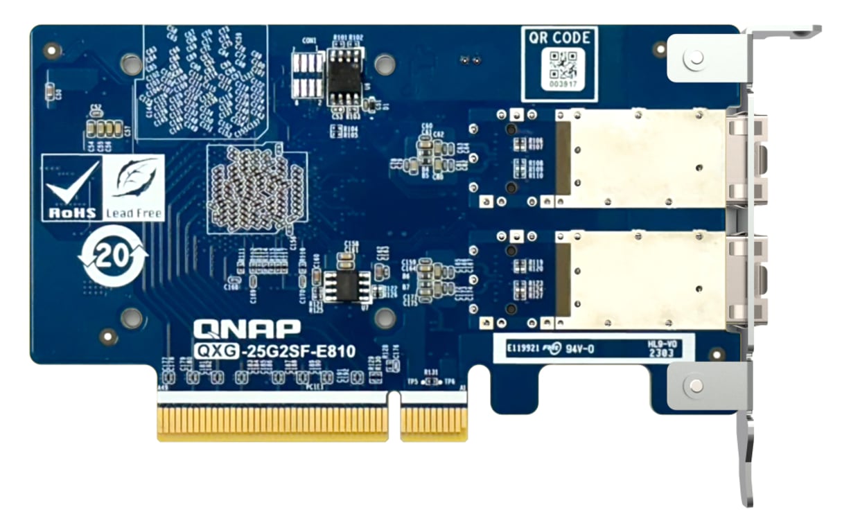 QNAP QXG-25G2SF-E810 karta sieciowa Wewnętrzny Włókno 25000 Mbit/s
