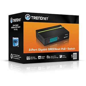 Trendnet TPE-TG80G przełącznik sieciowy Nie zarządzany Obsługa PoE Czarny