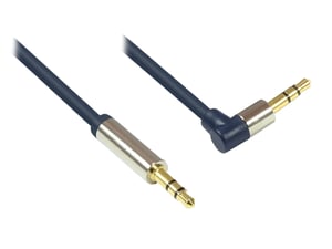 Alcasa 3.5mm - 3.5mm, m-m, 0.5m audio cable, 0.5 m, Blue, Gold, Metallic