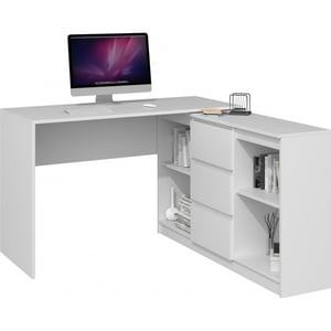 Topeshop PLUS 2D3S BIEL biurko komputerowe Biały