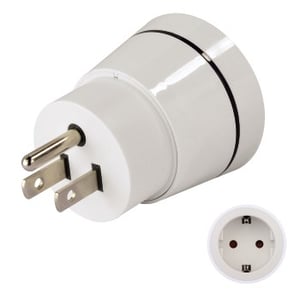 Hama 00121994 Power Plug Adapter, White