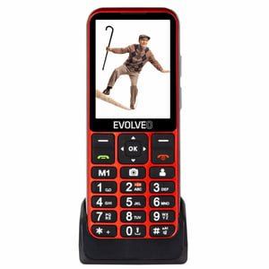 Evolveo EasyPhone ESLTRD Cell Phone 7.11 cm (2.8") 105 g Red Phone for Seniors