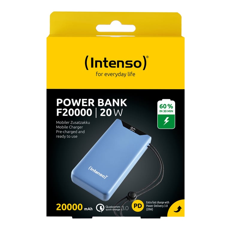 фото Зовнішній акумулятор (павербанк) Intenso F20000 20000mAh Blue (7332055)