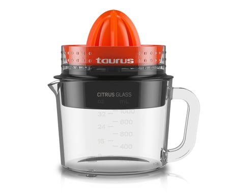 Taurus Citrus Glass elektryczna wyciskarka do cytrusów 1 l 30 W Czarny, Czerwony, Przezroczysty