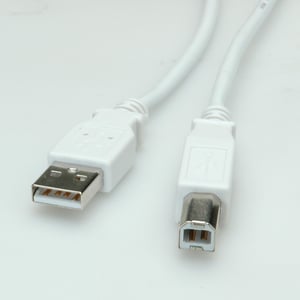 VALUE USB 2.0-kabel, 0,8 m USB-kabel USB A till USB B, vit