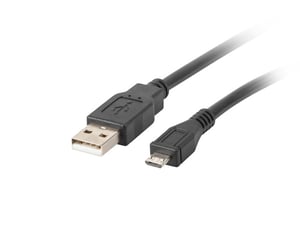 Lanberg CA-USBM-10CC-0010-BK kabel USB USB 2.0 1 m Micro-USB B USB A 0,48 Gbit/s Czarny