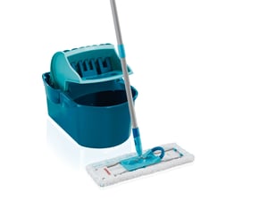Leifheit 55092 Mikrofaser-Mopp 8000 ml für Trocken- und Nassreinigung, Blau, Grau