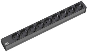 Bachmann 9x Schuko, 2 m grenuttag med 9 nätuttag, svart