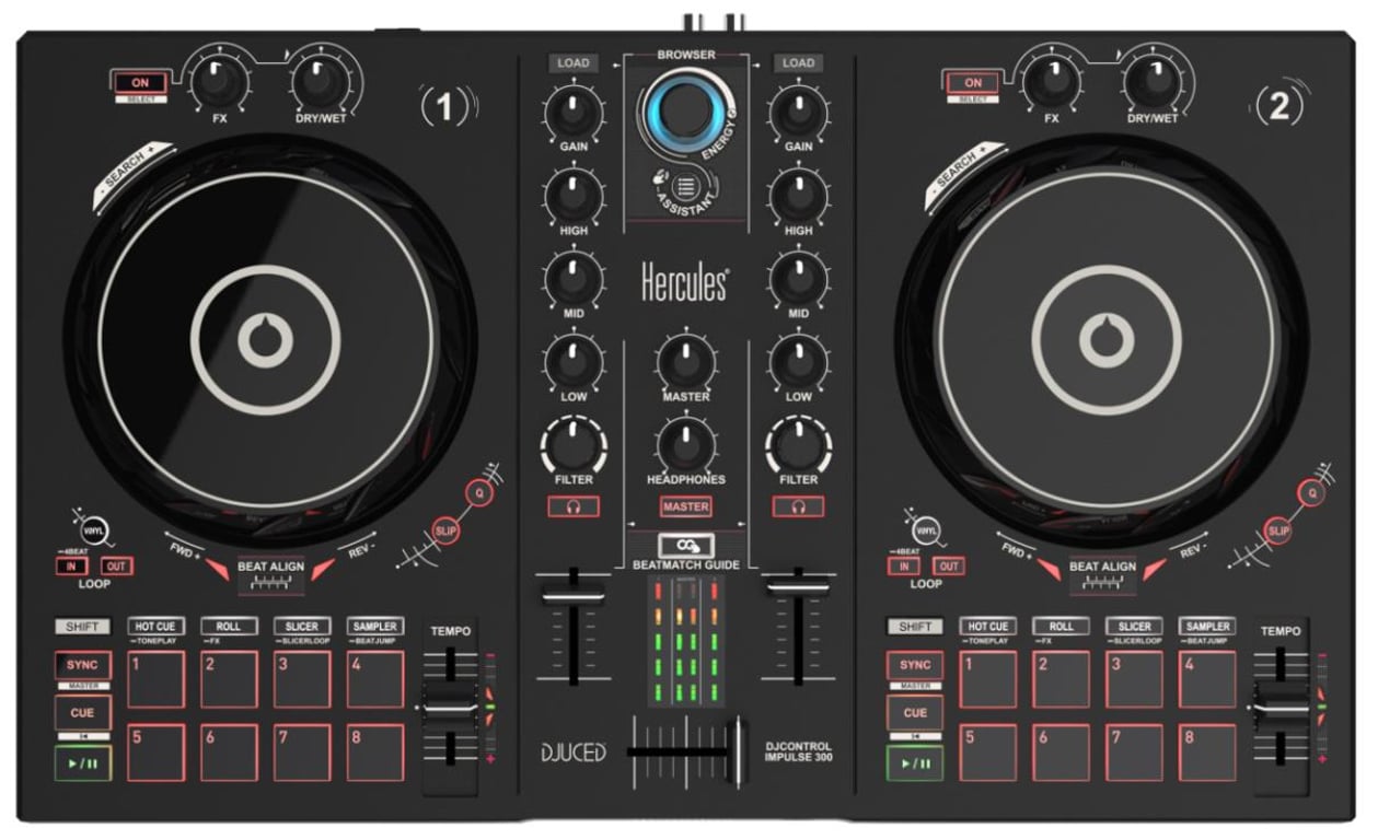 Hercules DJControl Inpulse 300 Digital Vinyl System (DVS) scratcher Czarny