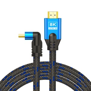 Savio HDMI (M) v2.1 Angled 8K HDR Dynamic OFC Copper 5m CL-175 HDMI Cable, 3 m, HDMI Type A (Standard), Black