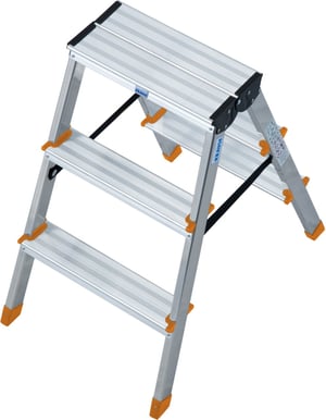 Krause 120397 pall med fotsteg Aluminium, svart, orange