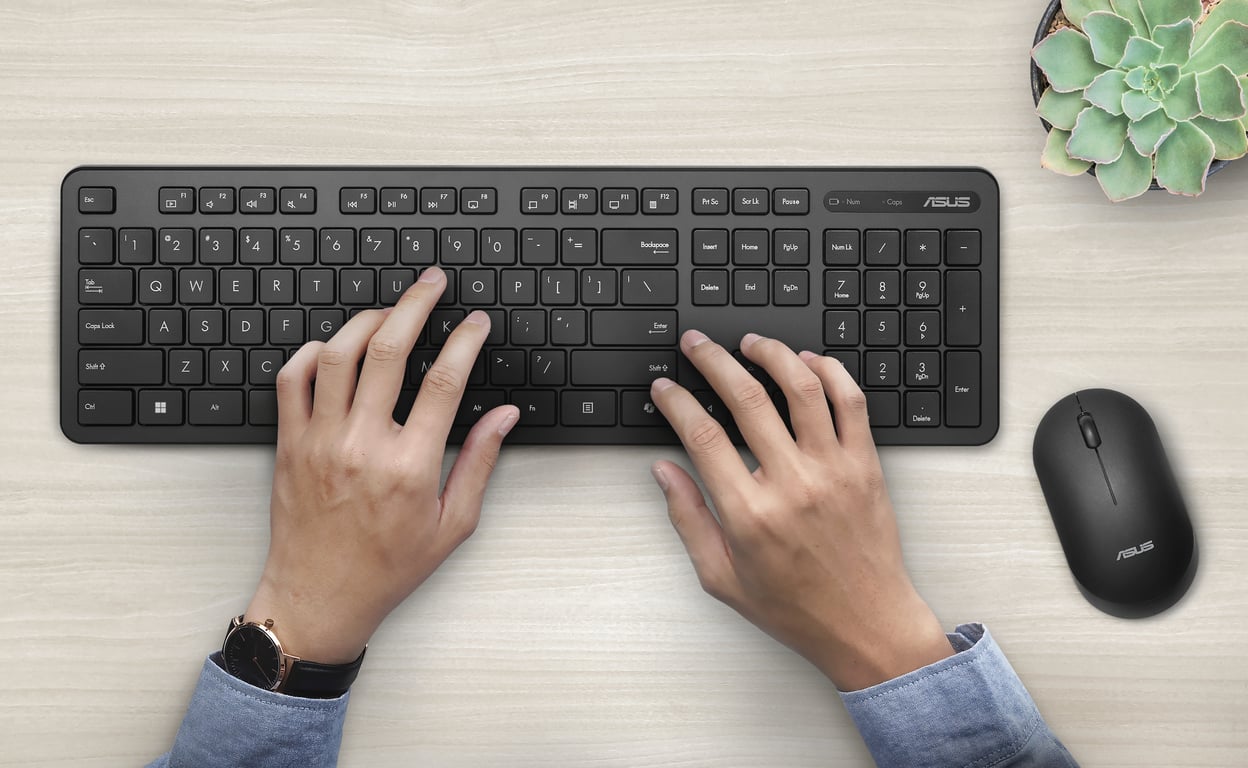 ASUS CW100 klawiatura Dołączona myszka Uniwersalne RF Bezprzewodowy + USB Czarny