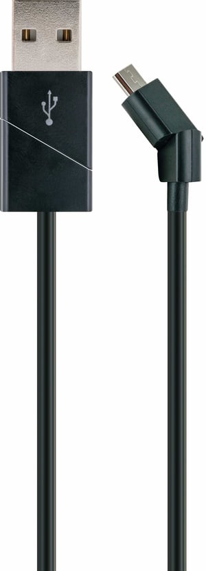 Schwaiger LKW 120 M USB Cable, USB 2.0, 1.2 m, USB A to Micro-USB B, Black