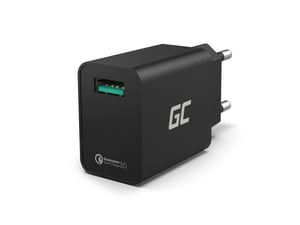 Green Cell CHAR06 Portable Device Charger, Universal, Black, AC, Fast Charging, Internal