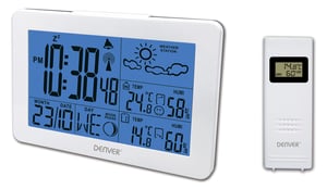 Denver WS-530WHITE Digital Weather Station, White, Battery-Powered