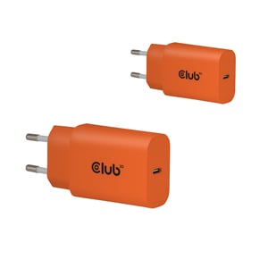 CLUB3D CAC-3023 Ladegerät für mobile Geräte, Smartphone, universell, orange, Wechselstrom, Schnellladung, intern