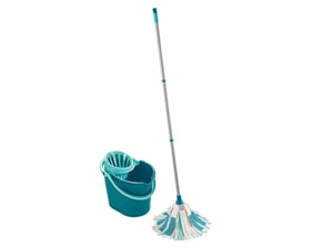 Leifheit 52106 Mopp Baumwolle, Vlies Trocken und Nass Blau, Weiß