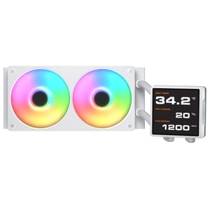 COUGAR CGR-PSDVPRGB-W-240 All-in-One-Flüssigkeitskühler mit 12-cm-Lüfter, weiß