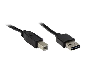 Alcasa USB 2.0 A/B, 3m USB Cable (USB A to USB B), Black