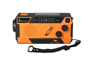Extralink RADIO AWARYJNE SOLARNE Z KORBKA DYNAMO POWERBANK 4000MAH Z LATARKA SOS SR-4000 Przenośny Analogowy Czarny, Pomarańczowy