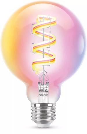 WiZ Transparent Spherical LED Bulb with Visible Spiral Filament, 40 W, G95, E27