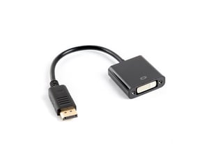 Lanberg AD-0007-BK kabeladapter 0,1 m DisplayPort DVI-D Svart