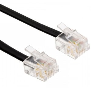 Helos 014067 kabel telefoniczny 6 m Czarny, Półprzezroczysty