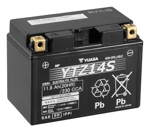 Yuasa YTZ14S AGM-Autobatterie (Absorbed Glass Mat) 11,8 Ah, 12 V, 230 A, Motorrad